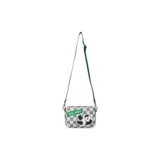 Skechers LeSportsac Collaboration Fabric Shoulder Bag, Crossbody Bag Medium Size Women's Plaid Panda Plaid panda, Medium Size