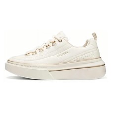 Skechers Cushioning Wear-Resistant Low-Top Skateboard Shoes Women's Natural Gold NATURAL/GOLD, 38.5
