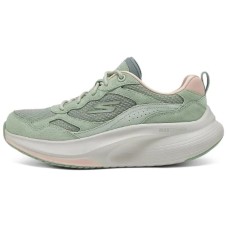 Skechers WOMEN'S GO WALK Slip-Resistant Rebound Low-Top Casual Shoes Women's Green Green White, 35
