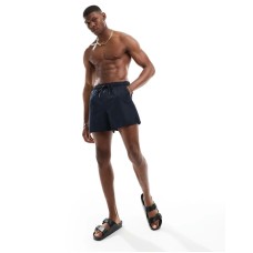 Pull&Bear textured swimshort with pocket in navy Синий, M