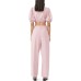 GANNI Drapey Melange Cropped Zipper Blouse 'Pink' Розовый, 36