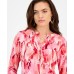 Petite Floral Button-Placket Top, Exclusively for Macy's Vera Bouquet, P/L