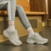 Skechers Stamina Airy Cushioning Anti-Slip And Wear-Resistant Low-Top Chunky Sneakers Women's Ivory 35