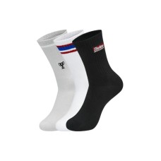 Skechers Hilarious Monster Series Mid Calf Socks Unisex 3 Pack Black+White+Gray 3 Pack (Black+White+Gray), S