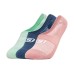 Skechers Unisex No-Show Socks 3 Pack (Pink+Green+Blue), S