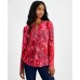 Petite Printed Long-Sleeve Top, Created for Macy's Paisley Combo A, P/S