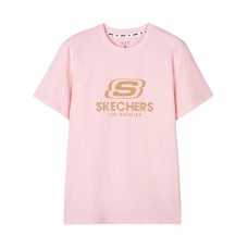 Skechers T-Shirt Unisex White Lime Pink White Limestone Pink-01SX, M