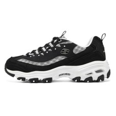 Skechers Cushioning Wear-Resistant Low-Top Chunky Sneakers Women's Black White Черно-белый, 35