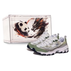 Skechers D'LITES 1.0 Green Dragon Emerging Lightweight Height Increasing Low-Top Chunky Sneakers Women's Gray Green Серый, 35