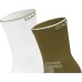 Skechers Mid-Calf Socks Unisex 2 Pack White/Moss Green 2 Pack (White/Tan Green), M