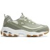 Skechers DLITES Anti-Slip And Wear-Resistant Breathable Low-Top Casual Running Shoes Women's Green White Charcoal gray/multicolor, 36