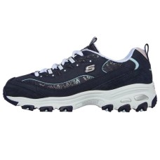 Skechers D'Lites Sparkling Rain Abrasion-Resistant Low-Top Chunky Sneakers Women's Marine Blue 36