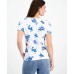 Women's Printed Scoop-Neck Short-Sleeve T-Shirt, Exclusively at Macy's Синий Цветочный, M