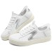Skechers Court Classics Breathable Low Top Skateboard Shoes Women's White Silver Белый, 35
