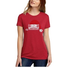 Футболка LA Pop Art Christmas Cat Peeking Красный, Large