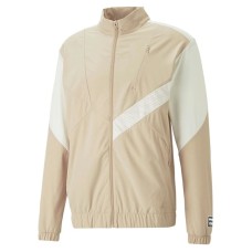 Puma Run Ciele Woven FullZip Tracksuit Jacket Mens Beige Casual Athletic Outerwe 2XL