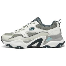Skechers DLITES Anti-Slip Wear-Resistant Low-Top Chunky Sneakers Men's Gray Green Gray Green, 39.5