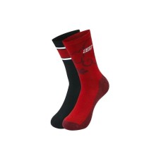 Skechers New Year Mid-Calf Socks Unisex 2 Pack 2 Pack (Brick Red+Black/03XM), S