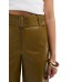 ASOS DESIGN faux leather belted trouser in khaki Зеленый, US 2
