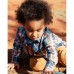Toddler Boys Long Sleeve Button Down Shirt Plaid Blue And Hazel - Toddler|Child Plaid blue and hazel, 4T