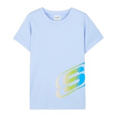 Skechers Short Sleeved T Shirts Kids' Moon White Blue, XXXL