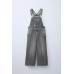 Длинный джинсовый комбинезон ZARA Серый, 9/10 лет (года) (140 cm)