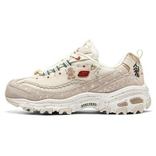 Skechers Dlites Beige Brown Women's Ecru/Brown/Red/Green, 36.5