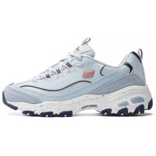 Skechers DLITES Cushioning Height Increasing Breathable Low-Top Chunky Sneakers Women's Blue Light Blue/Multicolor, 35
