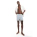 ONLY & SONS seersucker swim shorts in light blue stripe тихая гавань, S - W30