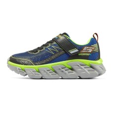 Skechers Tech Grip Low Top Kids' Running Shoes Black Blue Teenagers 33.5