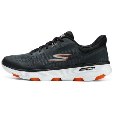 Skechers Cushioning Wear-Resistant Low-Top Casual Running Shoes Men's Gray Orange Gray Orange, 42.5