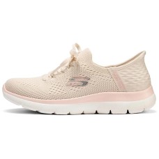 Skechers Non-slip Lightweight Low-Top Casual Shoes Women's Beige Pink Natural/Pink, 39