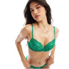 Ann Summers new sexy lace padded plunge bra in green Зеленый, US 34 B