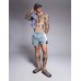ASOS DESIGN swim shorts in short length with side vent cut and sew in blue Синий, S - W32
