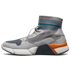 Skechers Block Cushioning Anti-Slip And Wear-Resistant High-Top Casual Shoes Men's Gray White 42