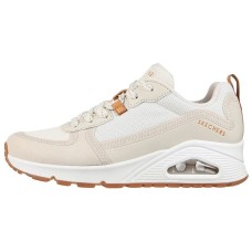 Skechers Uno Cushioned Slip-Resistant Abrasion-Resistant Low-Top Casual Shoes Women's Ecru 38