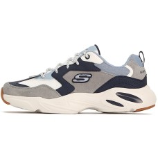 Skechers Non-slip Lightweight Low-Top Chunky Sneakers Men's Blue Gray Patchwork 41.5