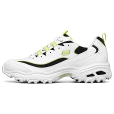 Skechers D'LITES 1.0 Cushioned Wear-Resistant Breathable Low-Top Chunky Sneakers Men's White Black Green 41