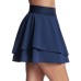 Women's Solid Sport Court Pull-On Layered Skort Blue Iris, XL