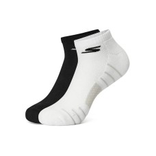 Skechers Ankle Socks Unisex 2 Pack 2 Pack (White/Carbon Black/038C), S