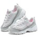 Skechers DLITES Breathable Support Low-Top Casual Running Shoes Women's Gray Pink light gray/pink, 36