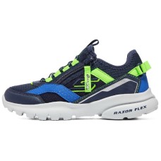 Skechers Razor Fle Slip Resistant Anti Kick Cushioning Kids Lifestyle Shoes Blue Green Teenagers 28.5
