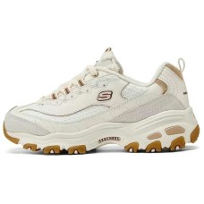 Skechers DLITES Anti-Slip Wear-Resistant Low-Top Chunky Sneakers Women's Ivory Brown ivory/brown, 35.5