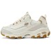 Skechers DLITES Anti-Slip Wear-Resistant Low-Top Chunky Sneakers Women's Ivory Brown ivory/brown, 35.5