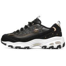 Skechers D'Lites Non-slip Wear-resistant Shock Absorption Low-Top Chunky Sneakers Women's Black 35
