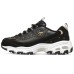 Skechers D'Lites Non-slip Wear-resistant Shock Absorption Low-Top Chunky Sneakers Women's Black 35