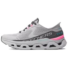 Skechers Cushioned Slip-Resistant Low-Top Casual Running Shoes Women's Gray Pink Серый/Розовый, 37.5