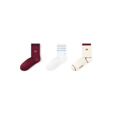 Skechers Sports Alliance Series Mid Calf Socks Unisex 3 Pack 3 Pack (Milk White/White/Red), S 22-24