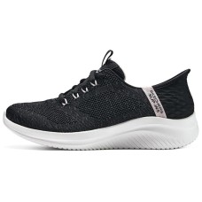 Skechers Ultra Flex 3.0 Cushioning Breathable Low-Top Casual Shoes Women's Black Black/Pink, 37