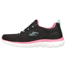 Skechers Summits -Perfect Views Cushioned Slip-Resistant Abrasion-Resistant Low-Top Casual Shoes Women's Black Pink 37.5